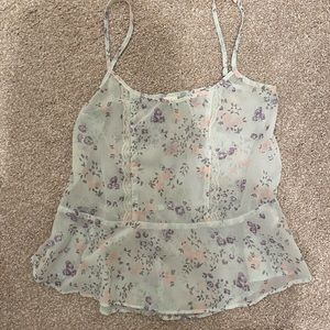 Sheer cropped blouse